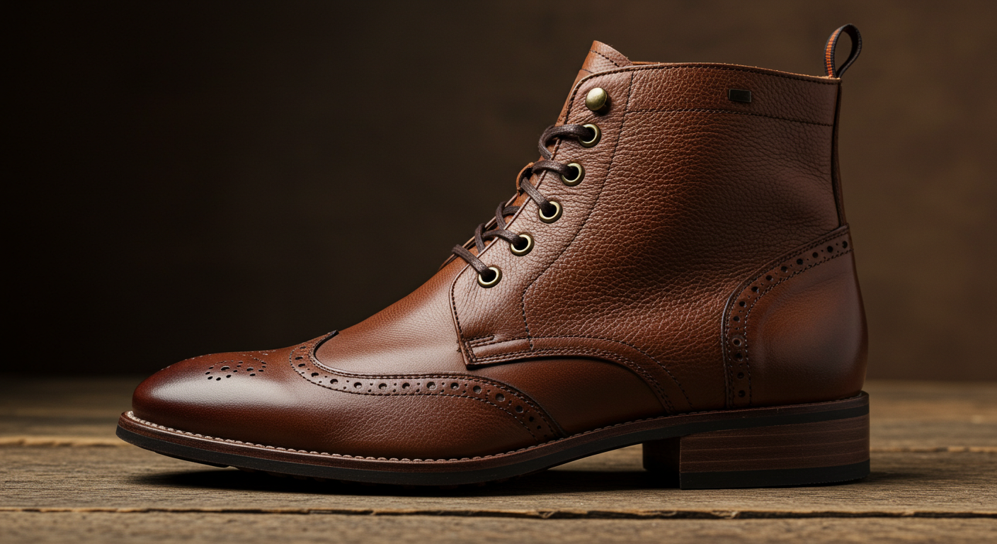 Bota Cano Médio Premium em Couro Masculino