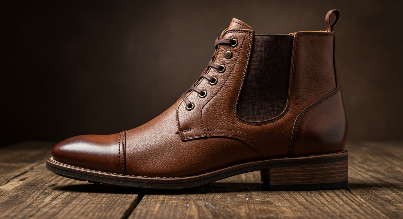 Bota Cano Médio Premium em Couro Masculino